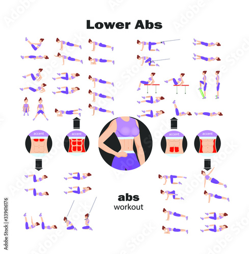 AB workout. Exercises with sports equipment in the gym.Body training strength and cardio