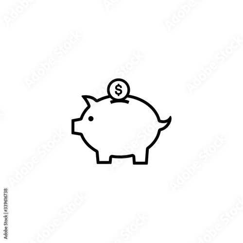 Piggy bank icon, Piggy bank sign and symbol vector design
