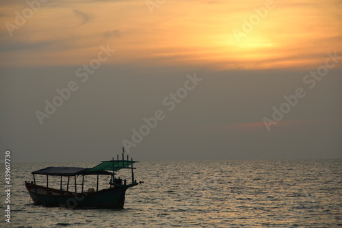 Boat with sunset