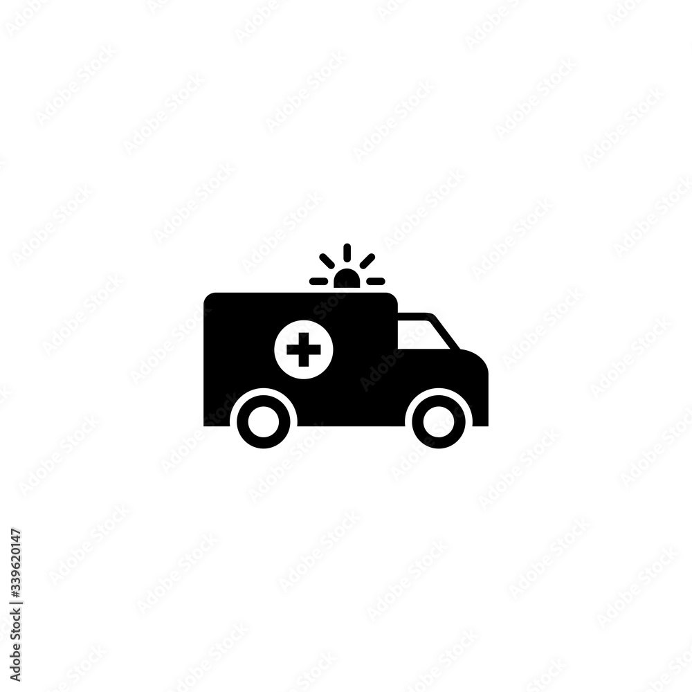 ambulance icon, ambulance sign and symbol vector design
