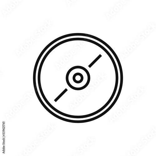 music icon,disc music icon for websites and apps,dj icon on white background. Flat line vector illustration