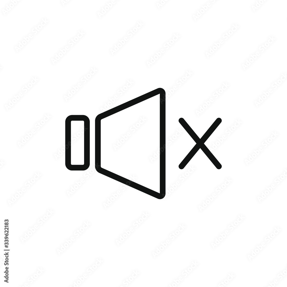 mute icon isolated on white background mute icon isolated on white background