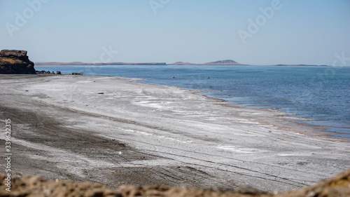 Beautiful salt lake Urmia in Iran photo