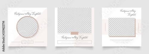 social media post template for digital marketing and sale promo. brown white color web banner advertising. promotional offer instragram facebook mockup photo vector frame