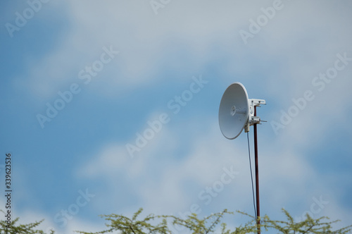 A satellite dish antenna