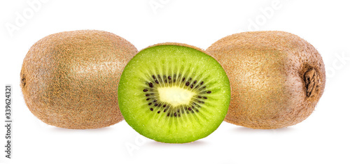 Fresh kiwi isolated on white background with clipping path