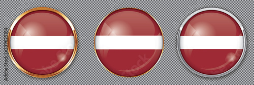 Free Download Round buttons with flag of Latvia on transparent background - GFXLoad