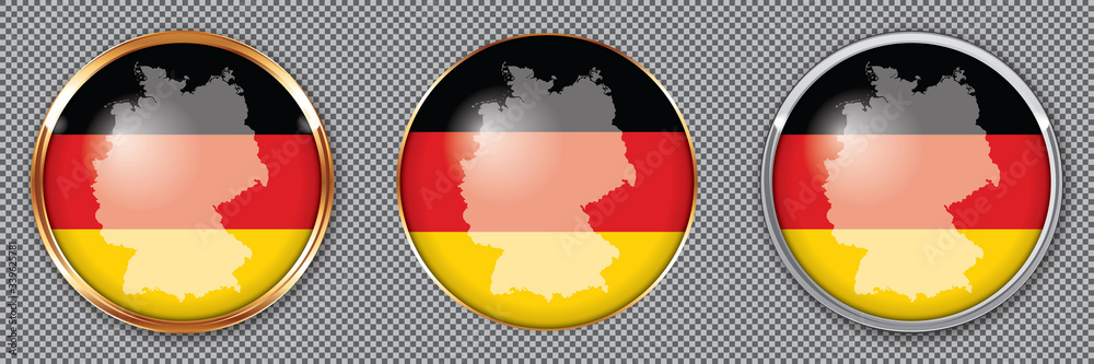 Round buttons with flag of Germany on transparent background Round buttons with flag of Germany on transparent background