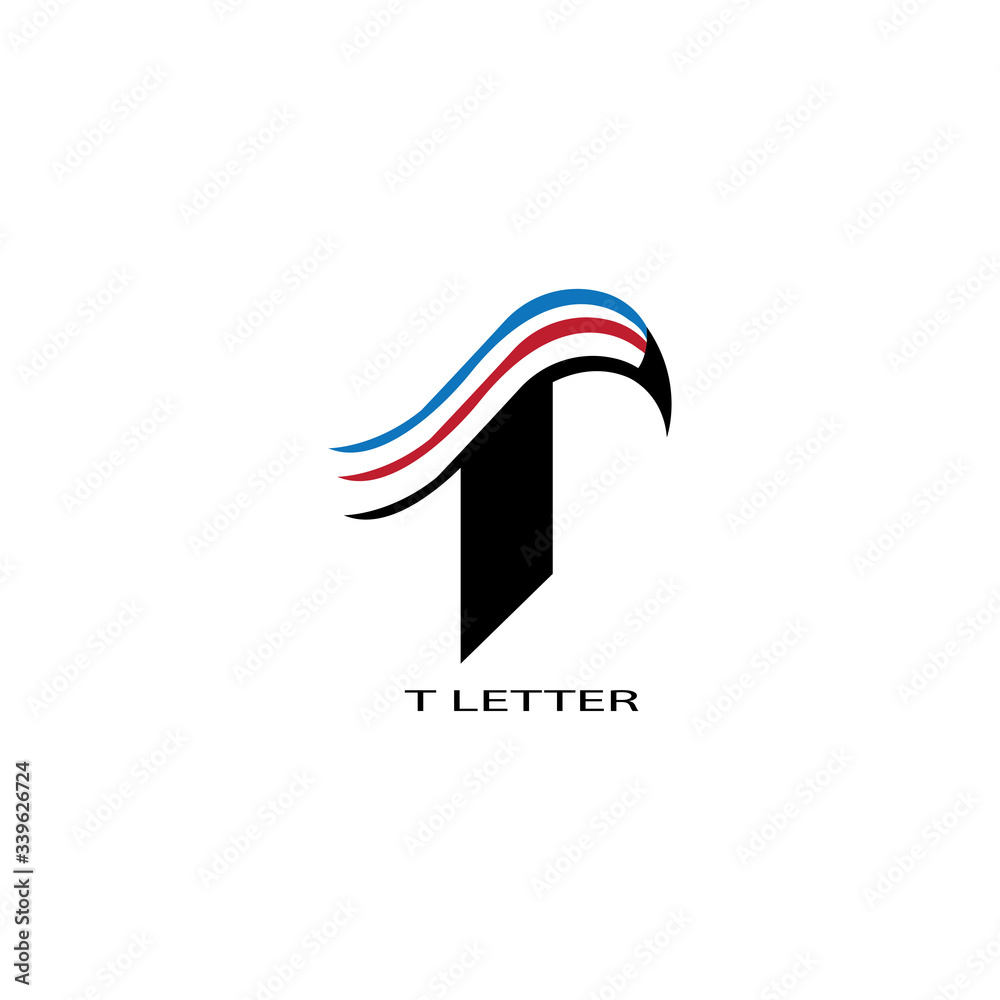 Naklejka premium Letter T Unique logo vector design illustration