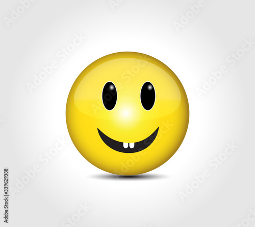 Happy face smiling emoticon button photo