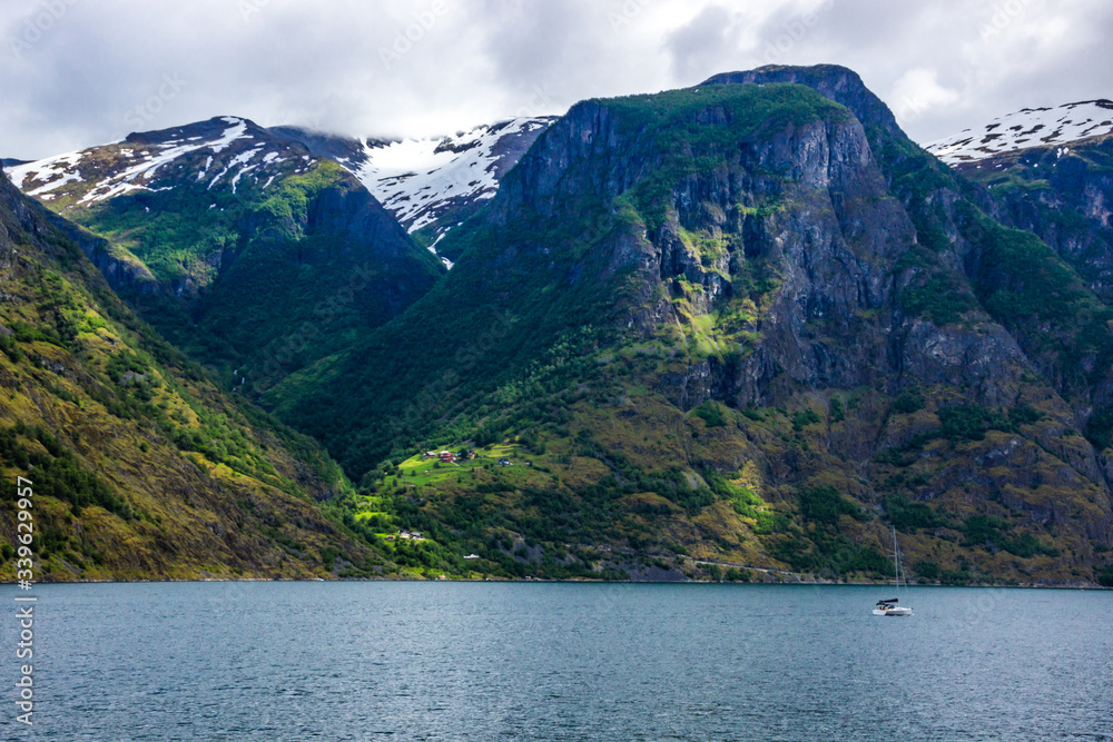 Aurlandsfjord and the mountains in Western Norway