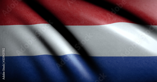 National flag of Netherlands waving on the wind