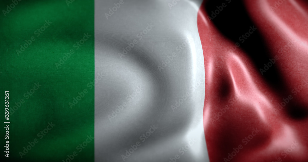 Fototapeta premium National flag of Italy waving on the wind