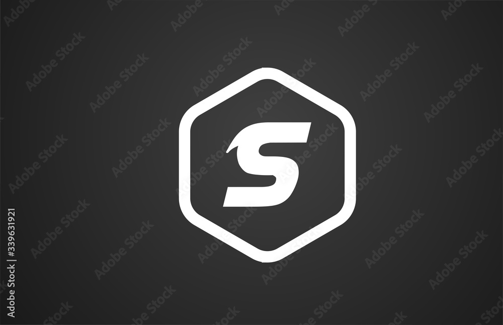 S black and white alphabet letter logo icon design with rhombus for business and company S black and white alphabet letter logo icon design with rhombus for business and company