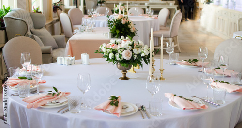 table appointments for wedding in restaurant