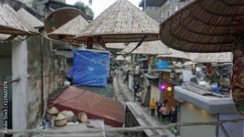 vietnamese huts in hanois train street
