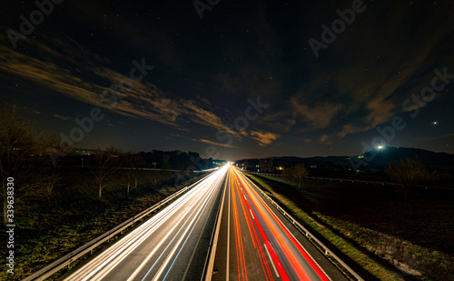 Perspective of a highway while cars passed
