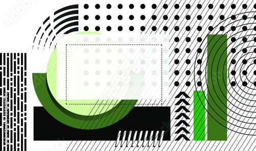 Vector illustration of creative modern background, stylish graphic in memphis style with imitation of typography.