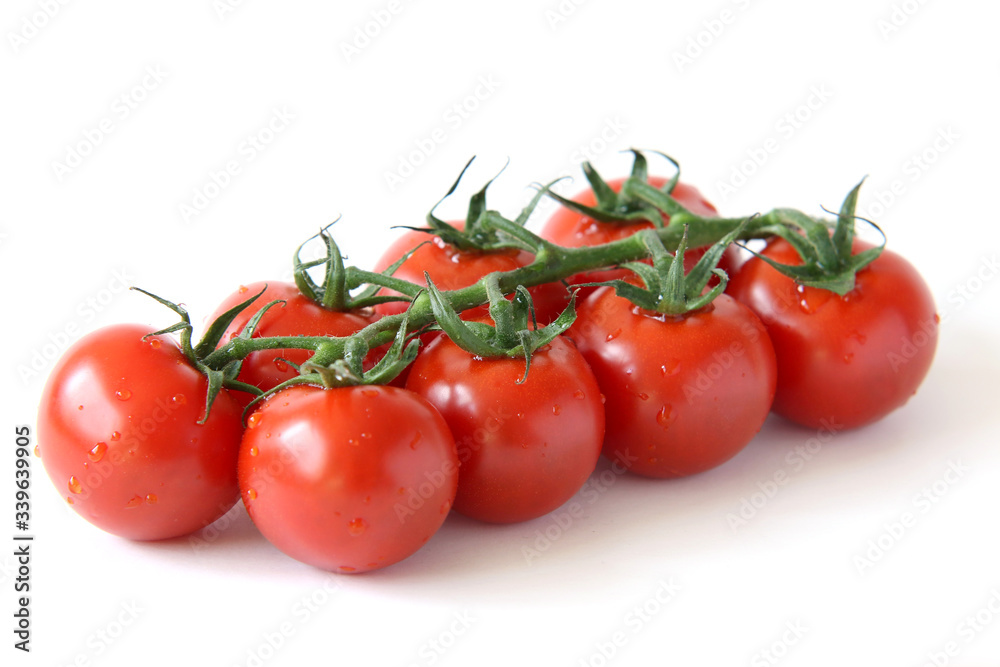 Mini panicle tomatoes on white background Mini panicle tomatoes on white background
