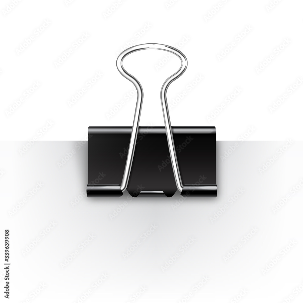 Realistic paper binder. Metal paper clip, holder. Design mockup. Vector  illustration. vector de Stock | Adobe Stock