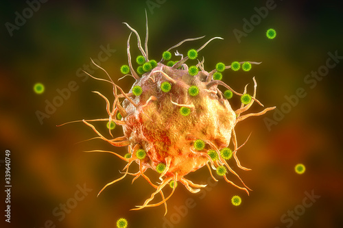 Canvas-taulu SARS-CoV-2 virus and immune cell