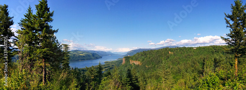 Panorama of the columbia river gorge in oregon