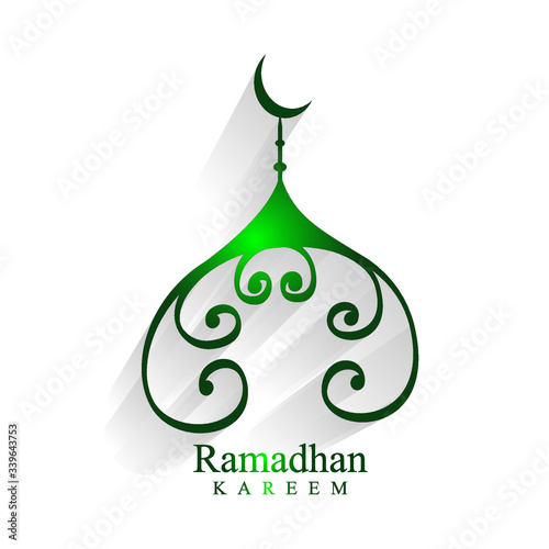 Illustration Mosque or taj mahal for ramadhan sign vector