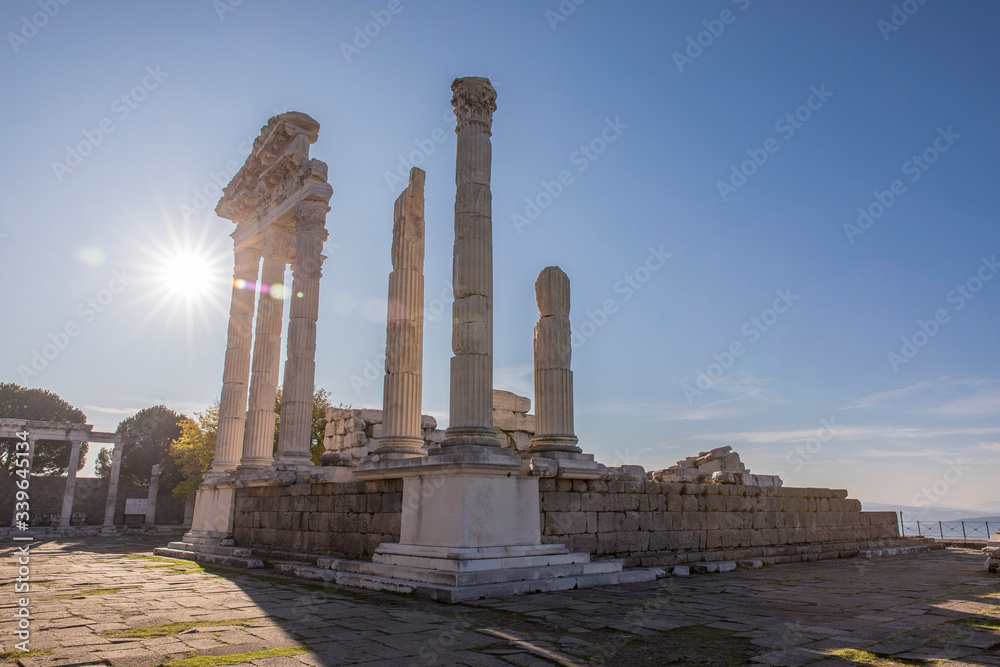 Trajan temple in ancient city of Pergamon in Turkey.