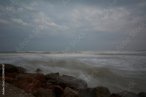 The sea from the jetty on a stormy day