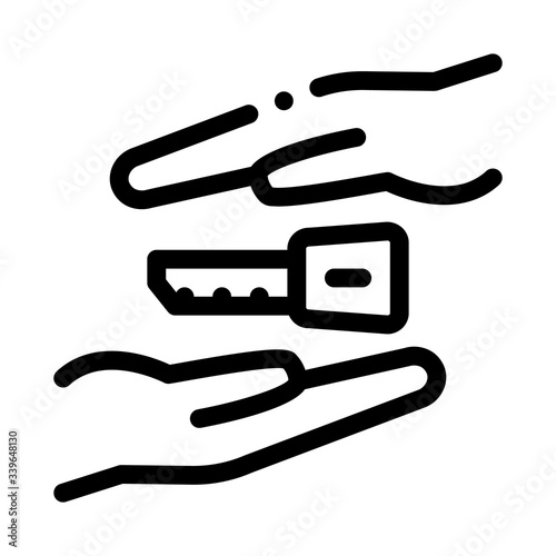 hand over car keys icon vector. hand over car keys sign. isolated contour symbol illustration