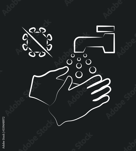 Wash your hands calling icon, infographic vector illustration