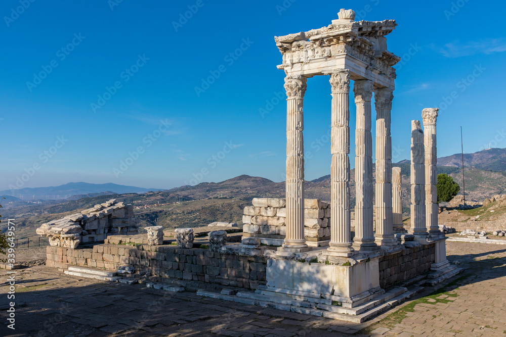 Trajan temple in ancient city of Pergamon in Turkey.