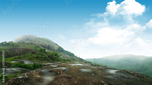 mountain landscape with clouds photo
