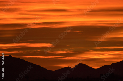 sunset in the mountains