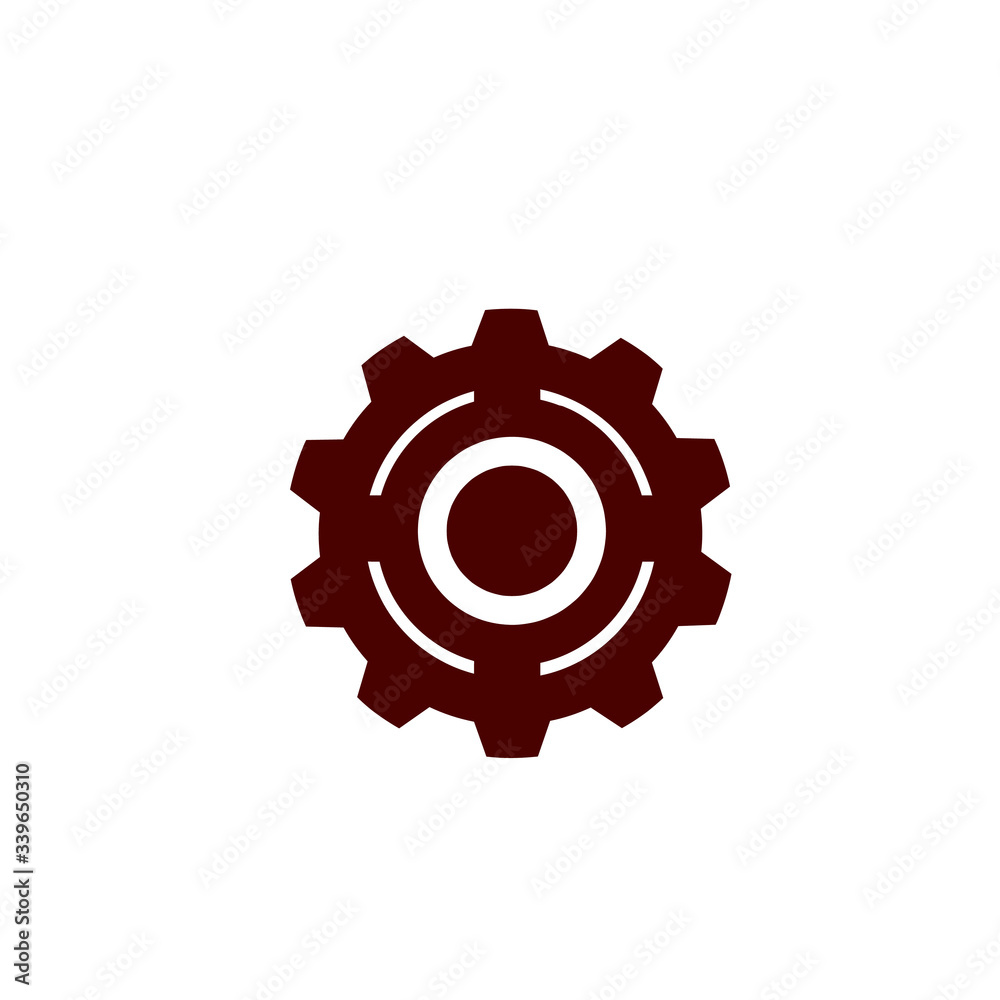 Gear or cog icon on white background.
