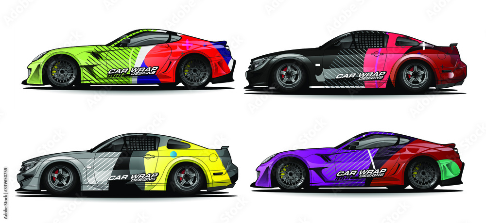 Car wrap graphic racing abstract strip and background for car wrap and vinyl sticker - Vector

