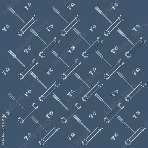 Workshop and Garage Equipment Icon Vector Pattern Seamless for Background and Set