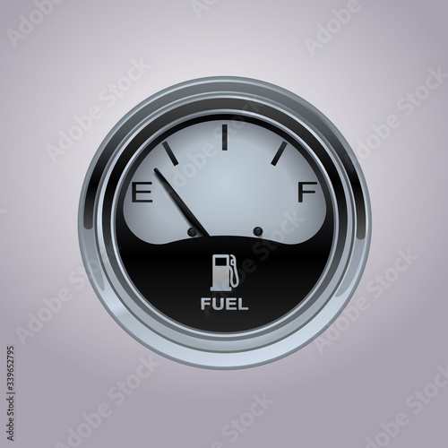 Empty gauge with chrome frame. Vector illustration on white background
