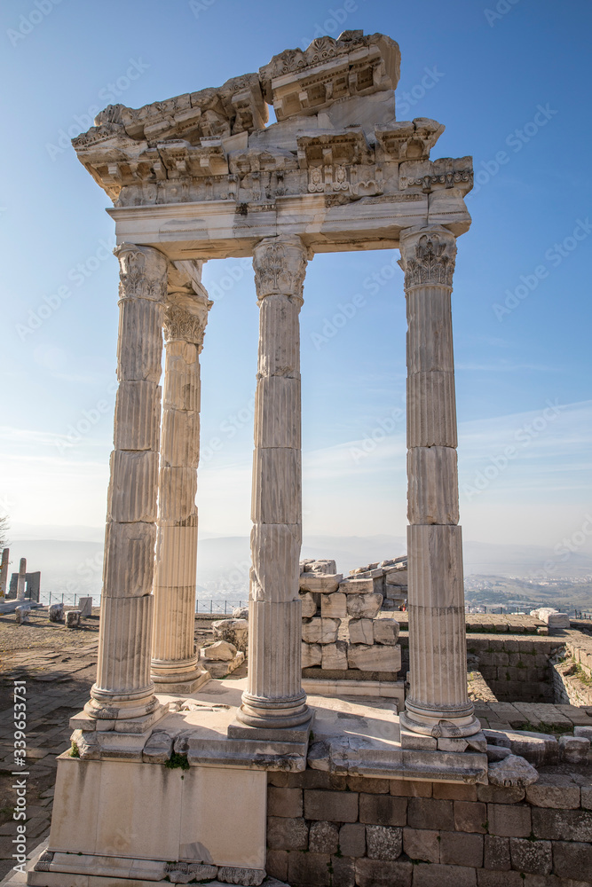 Trajan temple in ancient city of Pergamon in Turkey.