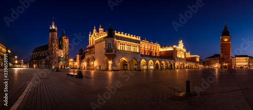 Empty Cracow Main Square at the night. Poland - Kraków, Krakow