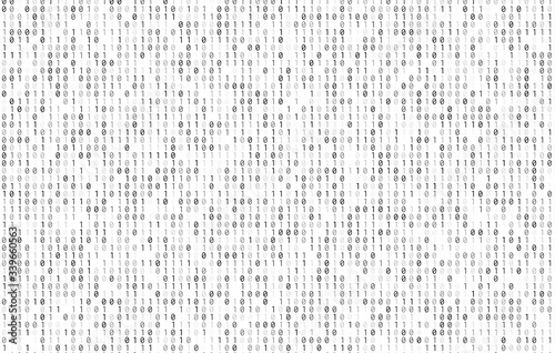 Vector matrix background. Stream of binary code on screen.  Data and technology, decryption and encryption, computer matrix background  numbers 1,0. Coding or Hacker concept.  Vector illustration