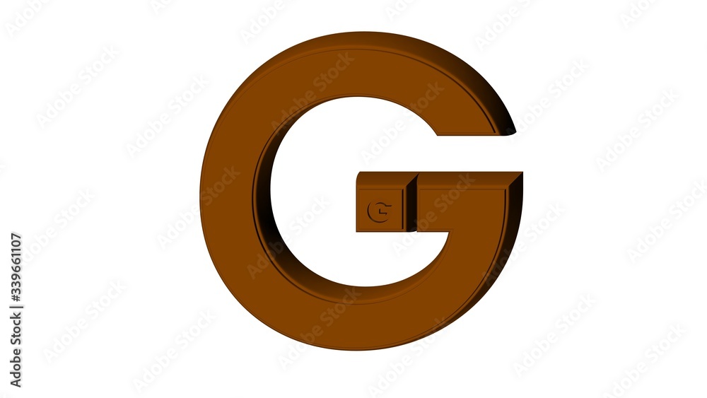 3D ENGLISH ALPHABET MADE OF BROWN CHOCOLATE TEXTURE : G 3D ENGLISH ALPHABET MADE OF BROWN CHOCOLATE TEXTURE : G