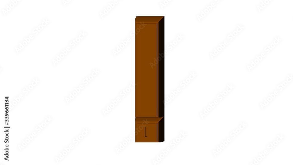 3D ENGLISH ALPHABET MADE OF BROWN CHOCOLATE TEXTURE : I 3D ENGLISH ALPHABET MADE OF BROWN CHOCOLATE TEXTURE : I