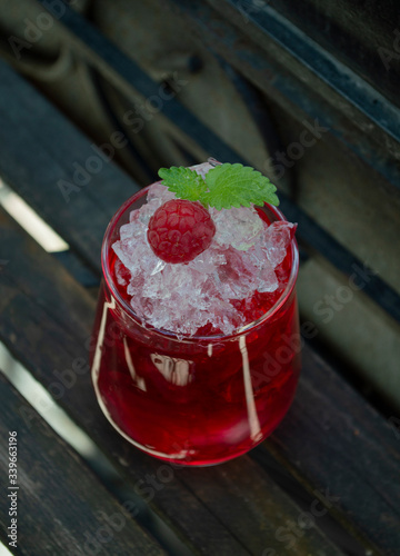 raspberry jam on a wooden table
