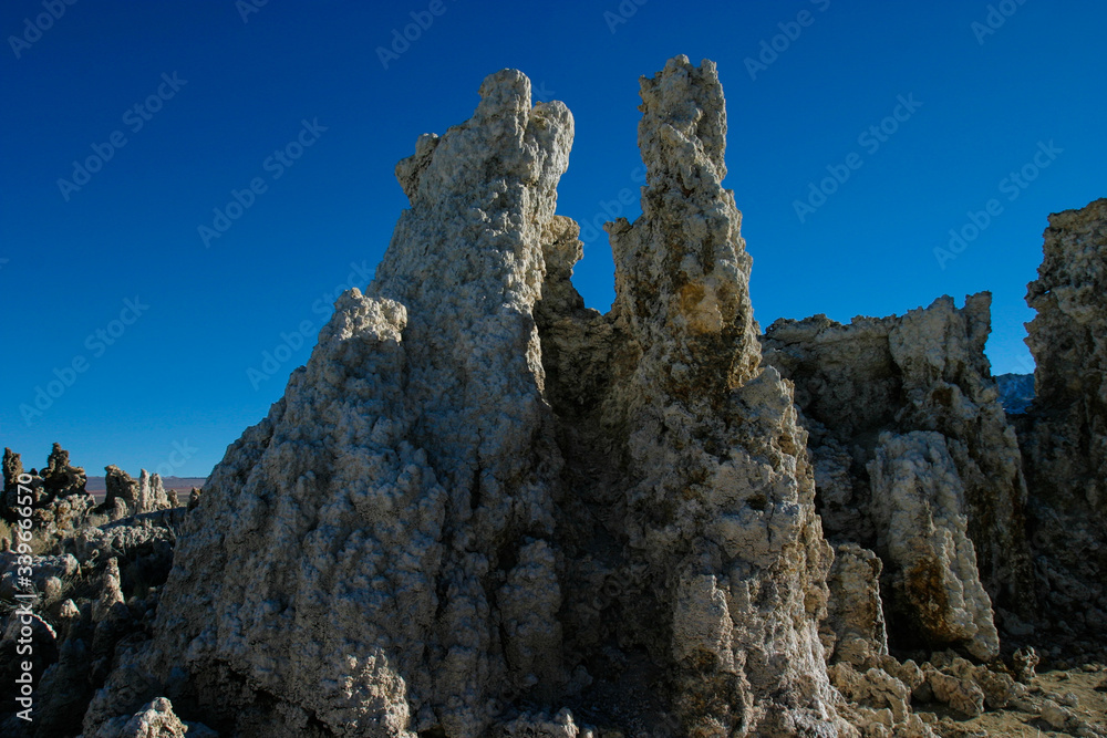 Mono Lake is a saline soda lake in Mono County, California known for its Tufa Towers or pillars of limestone formations. Mono Lake is a saline soda lake in Mono County, California known for its Tufa Towers or pillars of limestone formations.