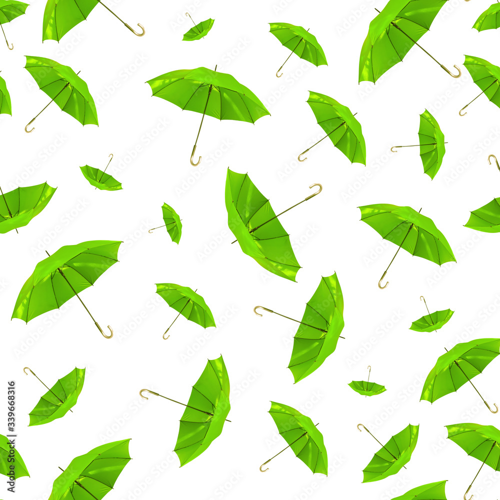 Green umbrellas seamless pattern. Green umbrellas seamless pattern.