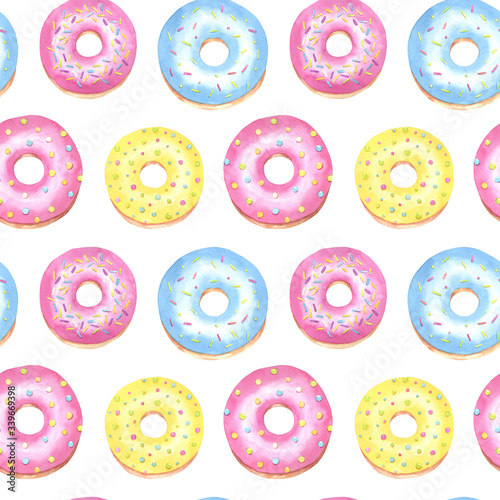 Colorful Donuts Seamless Pattern