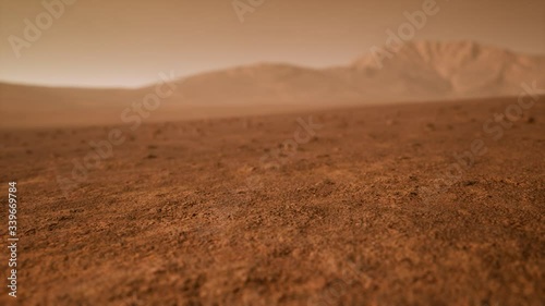 Fantastic martian landscape in rusty orange shades photo