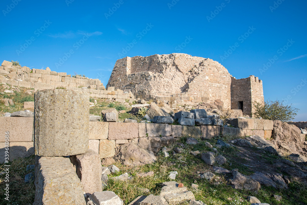 The ruins of the ancient city of Bergama in Turkey.
