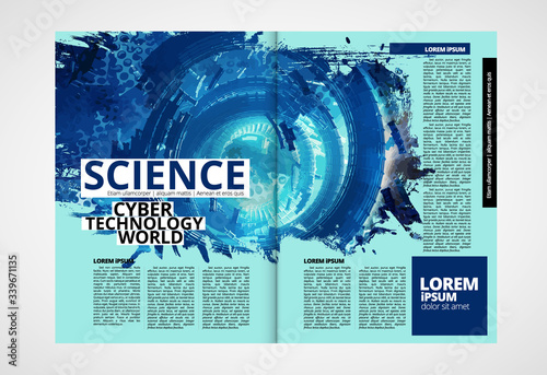 Printing magazine with 3D rendering technology concept easy to editable